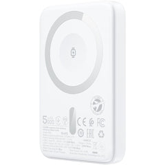 Acefast M25 5000mah 20w Magnetic Wireless Charging Power Bank Fast Charging For Iphone 16/15 Usb C Pd20w Extra Battery Travel White