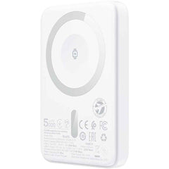 Acefast M25 5000mah 20w Magnetic Wireless Charging Power Bank Fast Charging For Iphone 16/15 Usb C Pd20w Extra Battery Travel White