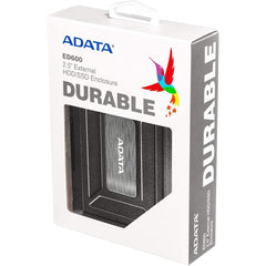Adata Ed600 Usb 3.1 Tool Free Waterproof & Shockproof 2.5" Enclosure - CompuMe