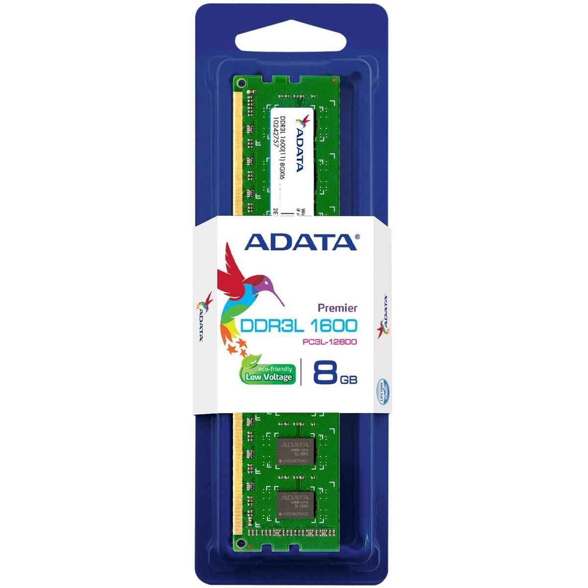 Adata Premier 8gb 1600mhz Ddr3l Ram Memory Module For Desktop