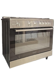 Indesit Free Standing Gas Cooker, 90Cm, Stainless Steel - RIN9 GGF 23125 XNA
