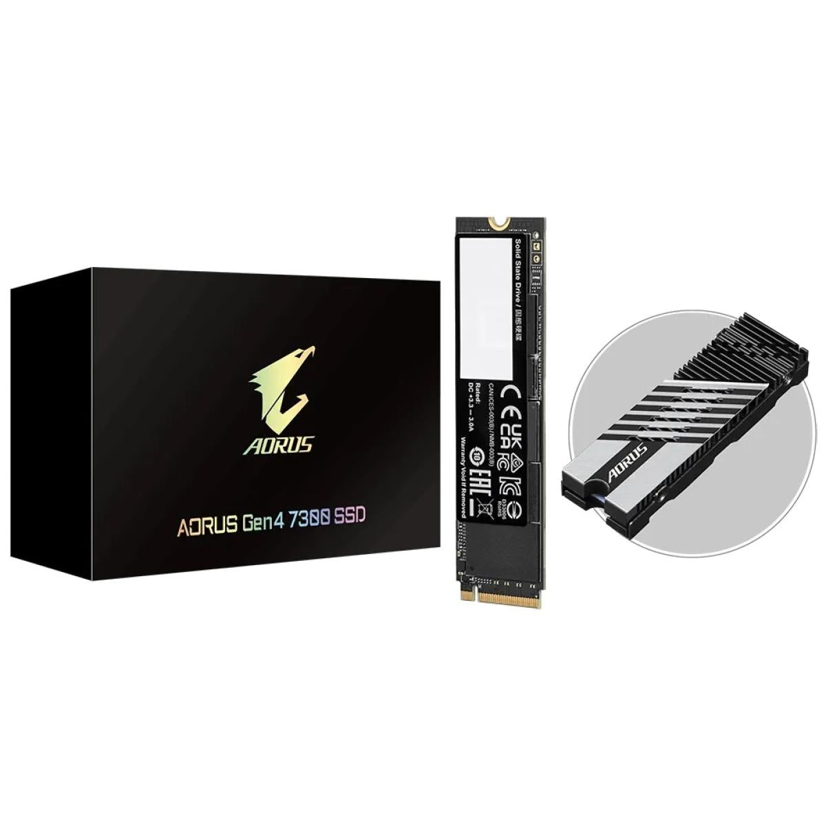GIGABYTE AORUS M.2 NVMe Gen4 1TB SSD w/ Optional Heat Spreader Sequential Read/Write (7300/6000 MB/s) | AG4731TB | GIGABYTE AORUS M.2 NVMe Gen4 1TB SSD w/ Optional Heat Spreader Sequential Read/Write (7300/6000 MB/s) | AG4731TB |