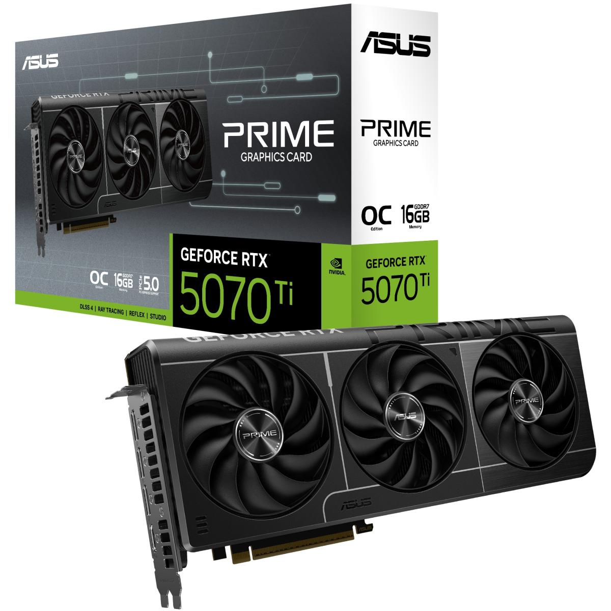 ASUS PRIME GeForce RTX 5070 Ti 16GB GDDR7 OC Edition - Graphics Card - PRIME-RTX5070TI-O16G -