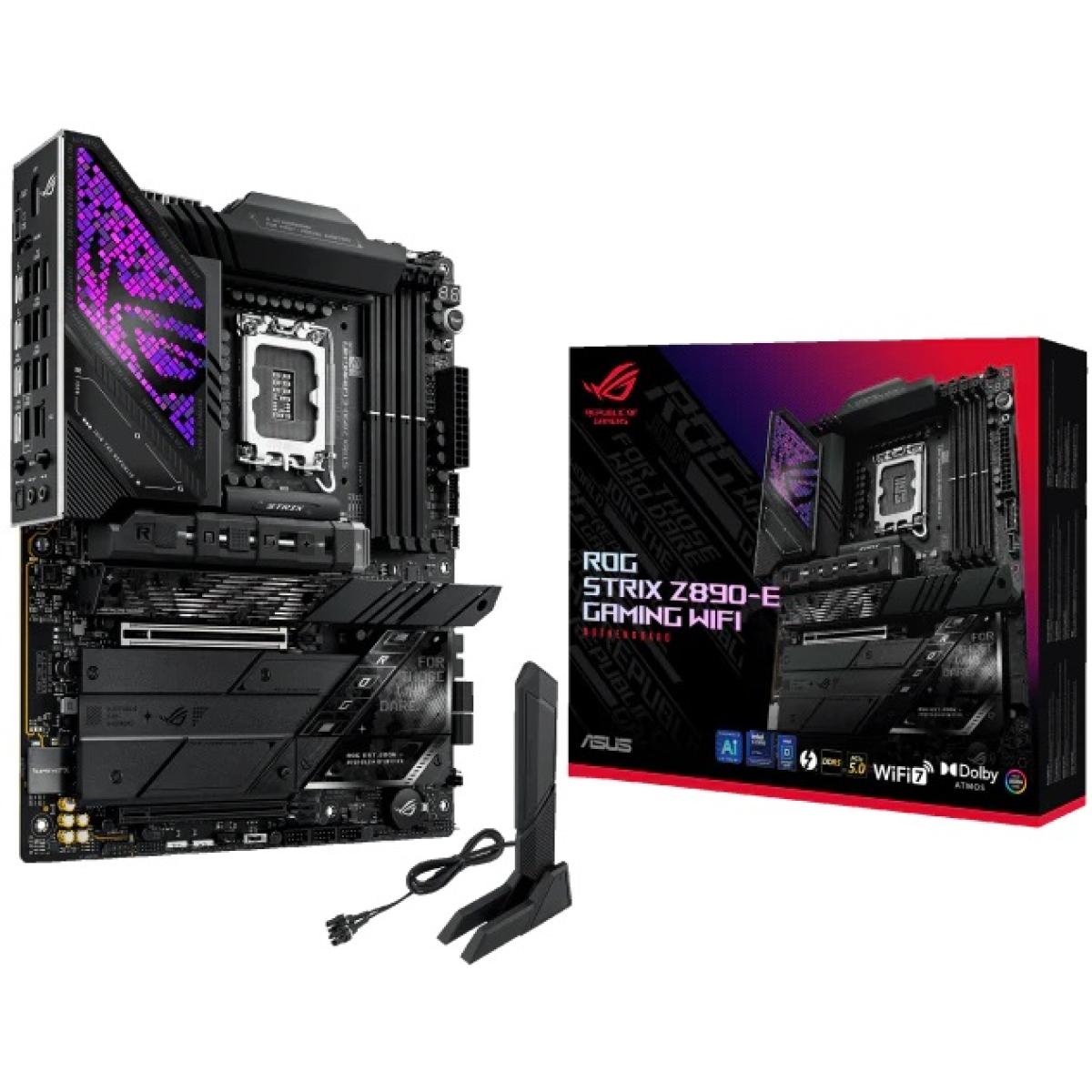 ASUS ROG STRIX Z890-E GAMING WIFI -Wi-Fi 7-, Intel Core Ultra -Series 2-, LGA 1851-DDR5-PCIe 5.0-7xM.2 - ATX Gaming MotherBoard - ROG STRIX Z890-E GAMING WIFI -