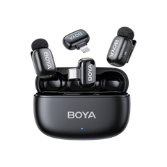 BOYA mini 2 Wireless Lavalier Microphones for iPhone and usb-c , AI Noise Cancellation, App Control, 30H Battery Life with Charging Case, Lapel Microphone Wireless for Video Recording Vlogging