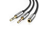 Ugreen AV140 3.5mm Headphone Audio Splitter Cable Black, headset