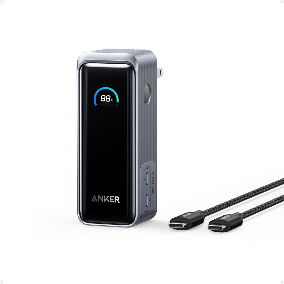 Anker Prime Power Bank, 9,600mah Battery Pack With 65w Output, Built In Ac Plug, Supports Pd 3.0 And Pps, 30w Fast Recharging, Sleek Portable Charger For Macbook Pro, Iphone 15 Series, Galaxy, Ipad - CompuMe Anker Prime Power Bank, 9,600mah Battery Pack With 65w Output, Built In Ac Plug, Supports Pd 3.0 And Pps, 30w Fast Recharging, Sleek Portable Charger For Macbook Pro, Iphone 15 Series, Galaxy, Ipad - CompuMe