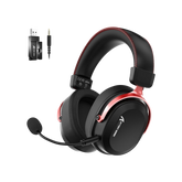 ATTACK SHARK L30Pro Wireless Gaming Headset with 2.4Ghz/BT/Wired, Long Battery Life with Detachable Microphone 7.1 Surround Sound Ultra-Low Latency for PC/PS5/Xbox/Switch/Mobile Black&Red