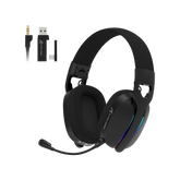 ATTACK SHARK L90 Ultra-Light Wireless Headset,RGB,Foldable,Triple- Mode-2.4Ghz/Bluetooth/Wired Gaming Headphone with mic,40mm Driver,7.1 Surround Sound,for Xbox/PS4/PS5/PC Customize via Software-Black