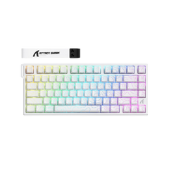 ATTACK SHARK R82HE Rapid Trigger Wired Mechanical Gaming Keyboard TKL NKRO with 8K Polling,0.005mm RT Accuracy,256K Scan Rate,5 Layer Sound Damped,Hall Effect Magnetic Switch for PC Mac(White Contour)