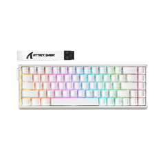 ATTACK SHARK X68MAX HE Wired Rapid Trigger Mechanical Creamy TKL RGB Gaming Keyboard with Full Aluminum CNC,8K Polling,0.005mm Accuracy,Hall Effect Magnetic Switch,NKRO,Driver for PC(White Contour)