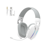 ATTACK SHARK L90 Ultra-Light Wireless Headset,RGB,Foldable,Triple- Mode-2.4Ghz/Bluetooth/Wired Gaming Headphone with mic,40mm Driver,7.1 Surround Sound,for Xbox/PS4/PS5/PC Customize via Software-White