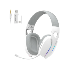 ATTACK SHARK L90 Ultra-Light Wireless Headset,RGB,Foldable,Triple- Mode-2.4Ghz/Bluetooth/Wired Gaming Headphone with mic,40mm Driver,7.1 Surround Sound,for Xbox/PS4/PS5/PC Customize via Software-White