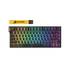 ATTACK SHARK R82 HE Rapid Trigger Wired Mechanical Gaming Keyboard TKL NKRO with 8K Polling,0.005mm RT Accuracy,256K Scan Rate,5 Layer Sound Damped,Hall Effect Magnetic Switch,Driver for PC Mac(Black)