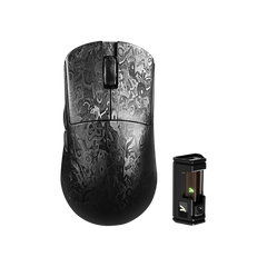 ATTACK SHARK R11 Ultra 8K Carbon Fiber Wireless Gaming Mouse,PAW3950 MAX Sensor,49g Ultra-Lightweight,Nordic 52840 MCU Chip,42000 DPI,Wired/BT/2.4GHz Wirelss Programmable Mouse for PC/Mac(Ink)