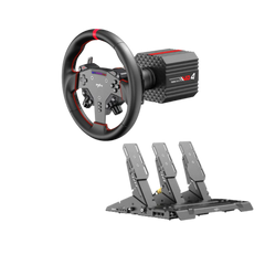 PXN VD4 Bundle F Gaming sim racing wheel Direct Drive Servo Motor Base 4NM Force Feedback 11" Racing Wheel & Hall 2-Pedal PC Steering Wheel set for PC Windows 7/8/10/11