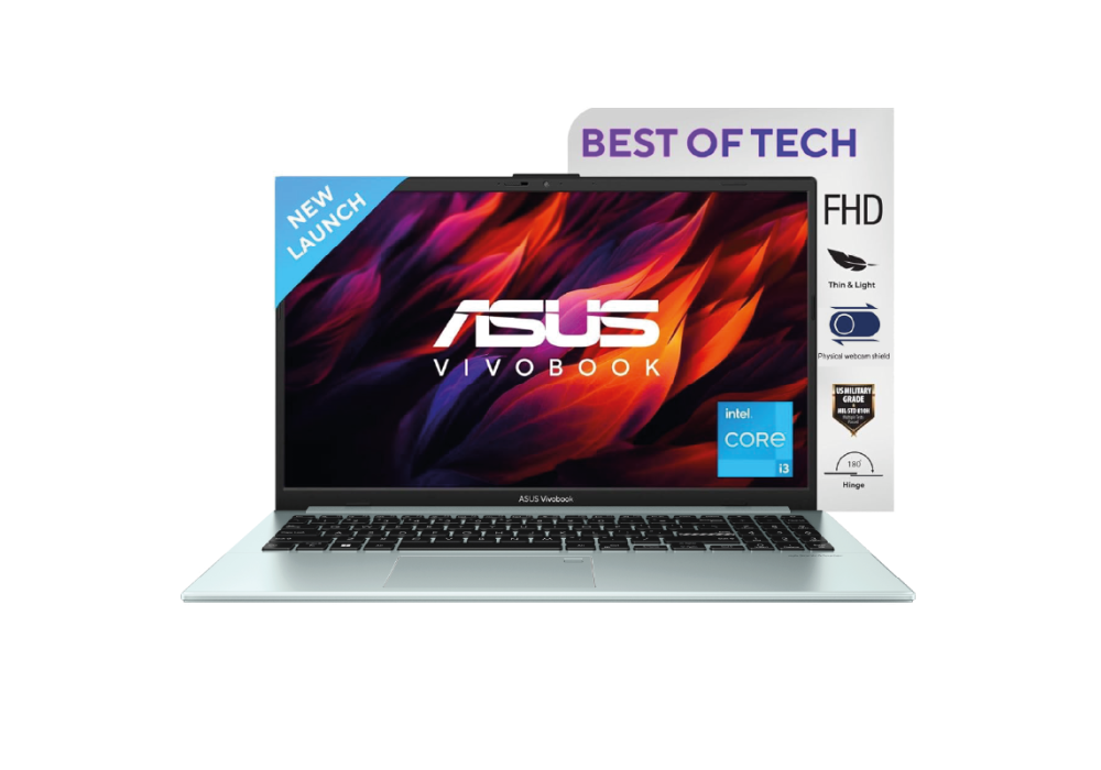 NEW Laptop ASUS Vivobook Go 15 | Intel® Core™ i3-N305 Processor, 8GB DDR4 & 512GB SSD, 15.6-inch FHD (1920 x 1080) IPS-level Panel - Green Gray