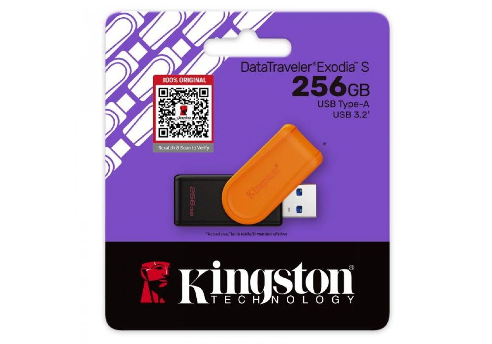 Kingston DataTraveler® Exodia™ S USB Flash Drive Entry-level USB 3.2 Gen 1 - 256GB