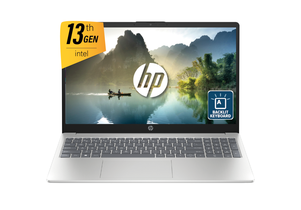 HP Laptop 15-fd0146ne 13th Gen Intel® Core™ i7-1355U 10-Cores,16 GB DDR4 (Customized), 15.6" FHD IPS Micro Edge - Natural Silver