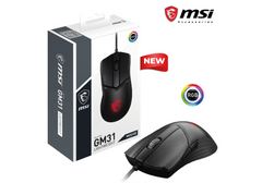 MSI CLUTCH GM31 LIGHTWEIGHT Gaming Mouse - 12000 DPI Optical Sensor, Right-Handed, 60M+ Click OMRON Switches, 6-Buttons, FriXionFree Cable, 1ms Latency, RGB Mystic Light, 58g