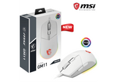 MSI Clutch GM11 White Gaming Mouse, 5000 DPI, 10M Omron Switches, Optical Sensor, Symmetrical Ergonomic Design, RGB Mystic Light Compatible