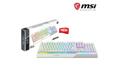 MSI Vigor GK30 RGB Gaming Keyboard, 6-Zone RGB Lighting, Water Repellent & Splash-Proof, Mechanical-Like Plunger Switches, White
