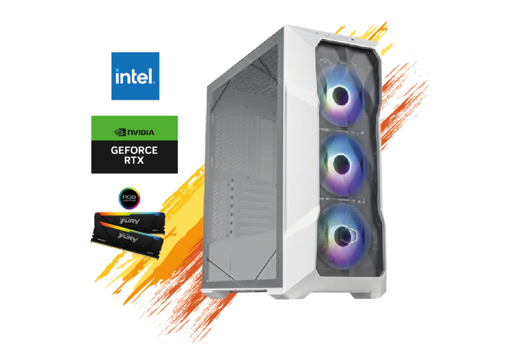 CompuMe 30+ Gaming Desktop | Intel CORE I9 14900KF 24 Core, 360mm AIO Water Cooling, GeForce RTX 5060 8GB GDDR7, 32GB Fury Beast DDR5, NV3 1TB M.2 SSD PCIe 4.0, Wi-Fi