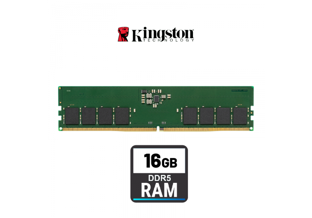 Kingston Ram 16GB DDR5 5600MT/s Value Ram Non-ECC Unbuffered DIMM CL46 1Rx8 1.1V 288-pin 16Gbit
