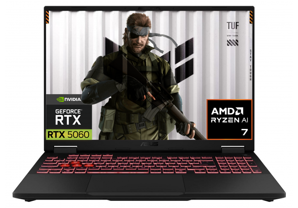 NEW 2025 Laptop ASUS TUF Gaming A16 AMD Ryzen™ 7 260 Up to 5.1 GHz Processor NVIDIA GeForce RTX 5060 8GB GDDR7 16GB DDR5 5600 Mhz 16" FHD+ 144Hz - Jaeger Gray