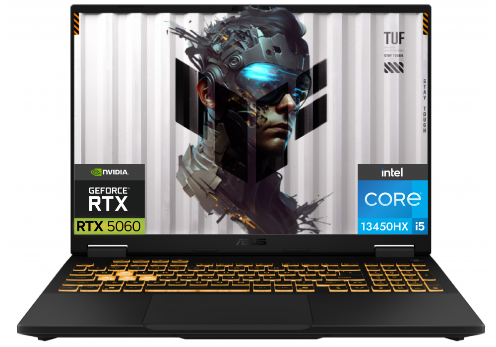 NEW 2025 Laptop ASUS TUF Gaming F16 13th Gen Intel® Core™ i5-13450HX Processor Up to 4.6 GHz NVIDIA® GeForce RTX™ 5060 Laptop GPU 8GB GDDR7 16-inch FHD+ 165Hz IPS-level - Jaeger Gray