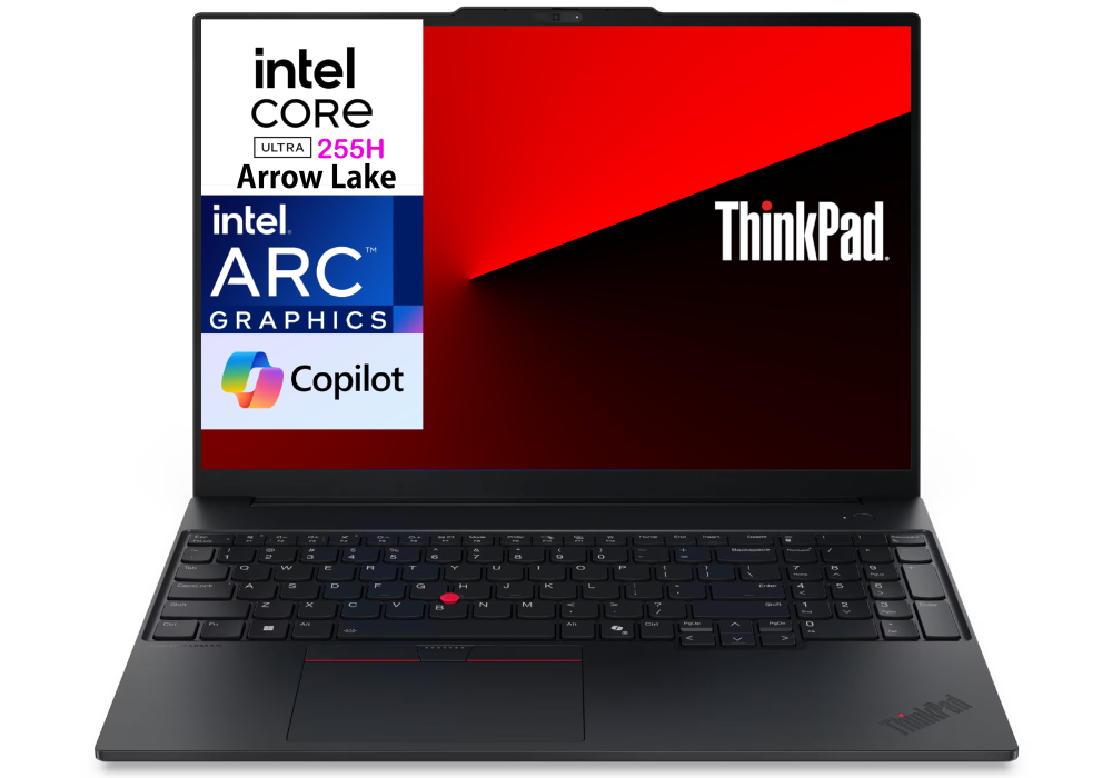 Lenovo ThinkPad E16 Gen 3 Business Laptop, Intel® Core™ Ultra 7 255H 16 Core Up to 5.1GHz, Intel® Arc™ 140T GPU, 16GB DDR5, 512GB SSD, 16" FHD+ IPS Anti-Glare