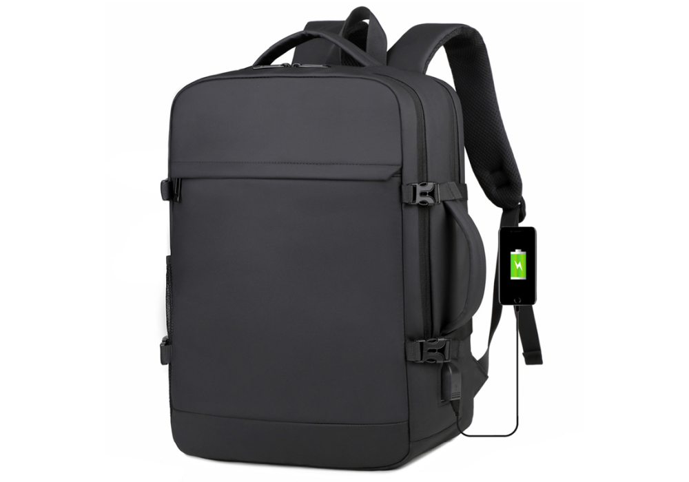 Medium Travel Backpack, Carry On Backpack, Flight Approved Fit Up to 17.3" Laptop - Black