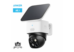 eufy Security SoloCam S340 Dual Cameras Solar Security Camera Outdoor Wireless, 3K Home Security Camera, 360° Surveillance, No Blind Spots, 2.4 GHz Wi-Fi, HomeBase S380 Compatible - 18 Month Warranty - CompuMe