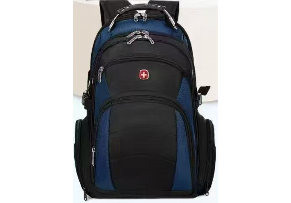 Backpack Large Capacity Expandable Backpack Multifunction USB Charging Business Bag For Laptop Up to 17.6" - Black & Blue Backpack Large Capacity Expandable Backpack Multifunction USB Charging Business Bag For Laptop Up to 17.6" - Black & Blue