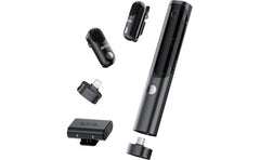 BOYA Magic-02 (USB-C/Lightning/3.5mm) Wireless Lavalier Microphone, 30Hrs Battery,328FT LOS Range,Safety Track&Limiter,4-in1 Mini Lapel Wireless Mic for Android iPhone Camera Laptop PC, Ai Noise Reduction for TikTok YouTube