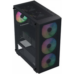 AeroCool B509A Flow (Black) ARGB Stylish ATX Mid Tower Tempered Glass Gaming Case w/ Mesh Front & 6 Pre-installed 120mm ARGB Fans