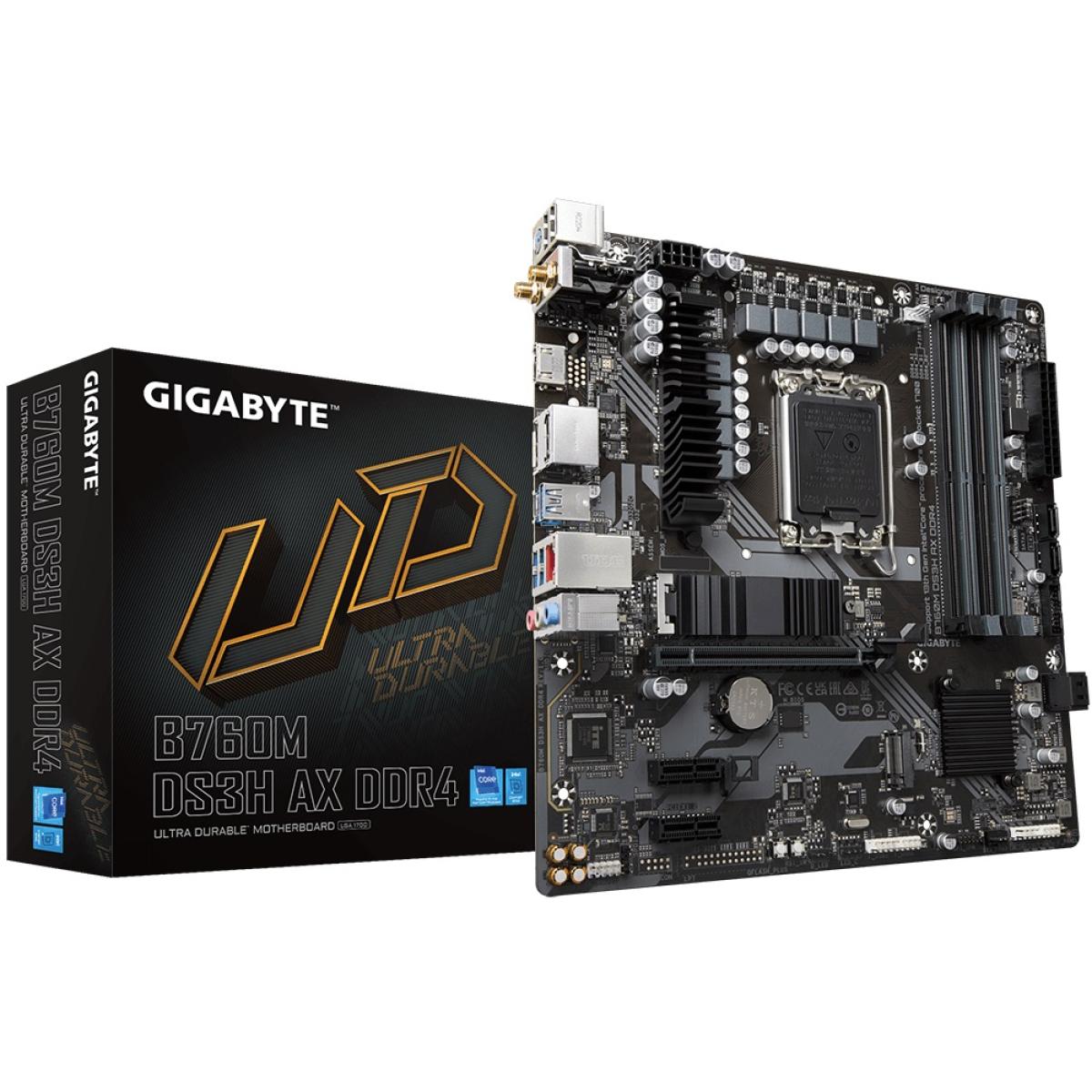 GIGABYTE B760M DS3H AX (WiFi 6E), Intel 13th 12th Series, LGA 1700/DDR4/PCIe 4.0/2xM.2 - mATX Gaming MotherBoard | GIGABYTE B760M DS3H AX | GIGABYTE B760M DS3H AX (WiFi 6E), Intel 13th 12th Series, LGA 1700/DDR4/PCIe 4.0/2xM.2 - mATX Gaming MotherBoard | GIGABYTE B760M DS3H AX |