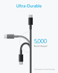 Anker Nylon USB-C to USB-A 2.0 Cable - 3.3FT