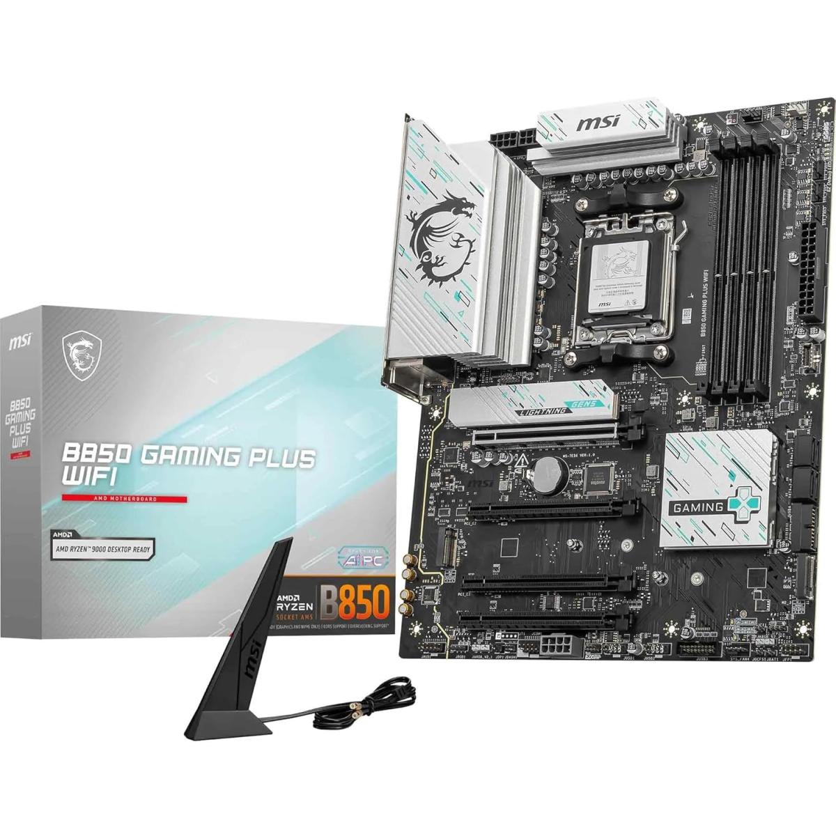 Msi B850 Gaming Plus Wifi Am5 Atx Amd B850 Chipset, 4x Ddr5 Udimm Slots, Up To 256gb Max Memory, 4x Pcie X16 Slots, 3x M.2 Slots, Wifi & Bt Conneivity - CompuMe Msi B850 Gaming Plus Wifi Am5 Atx Amd B850 Chipset, 4x Ddr5 Udimm Slots, Up To 256gb Max Memory, 4x Pcie X16 Slots, 3x M.2 Slots, Wifi & Bt Conneivity - CompuMe