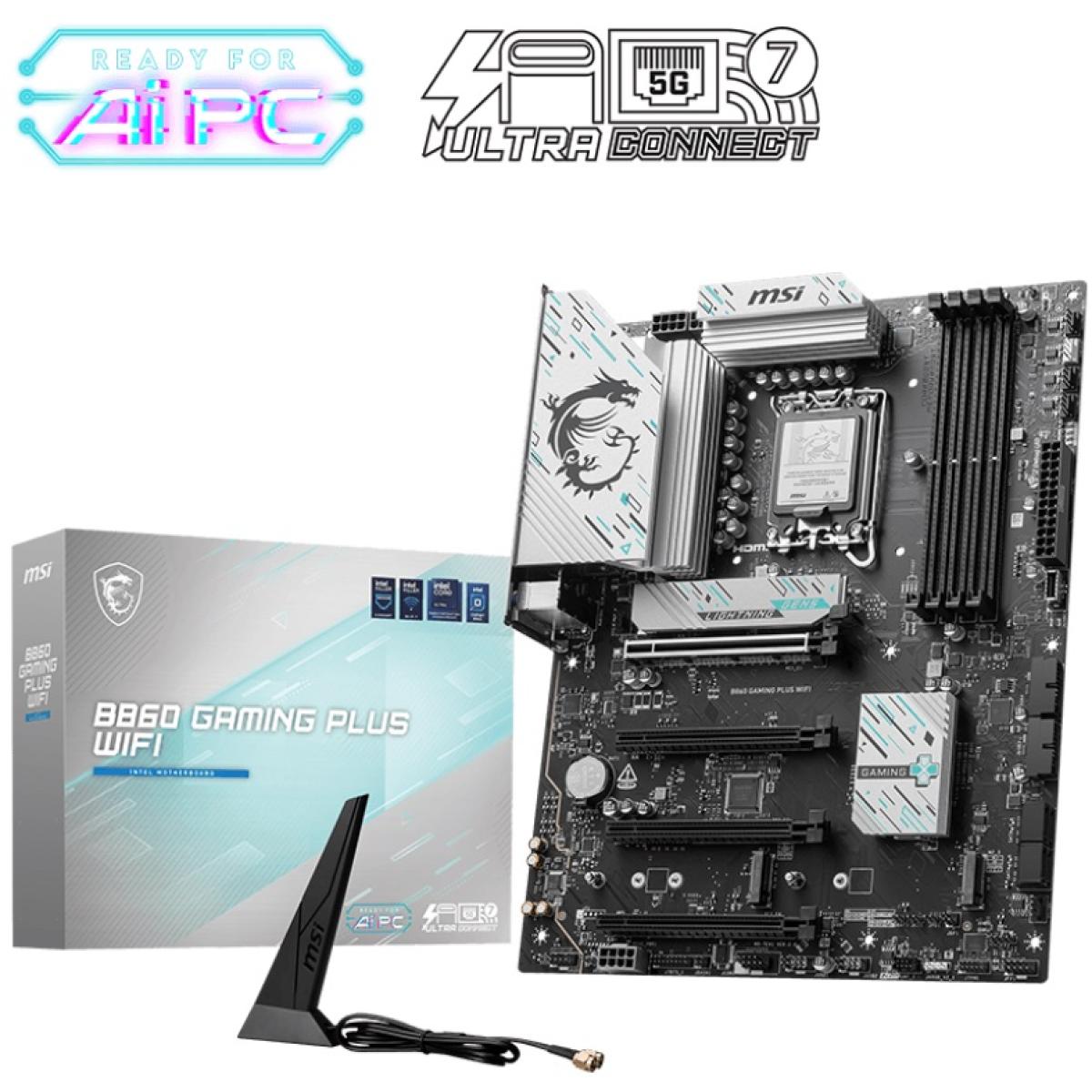 MSI B860 GAMING PLUS WIFI (Wi-Fi 7) Intel Core Ultra (Series 2), LGA 1851/DDR5/PCIe 5.0/3xM.2 - ATX Gaming MotherBoard | B860 GAMING PLUS WIFI | - CompuMe