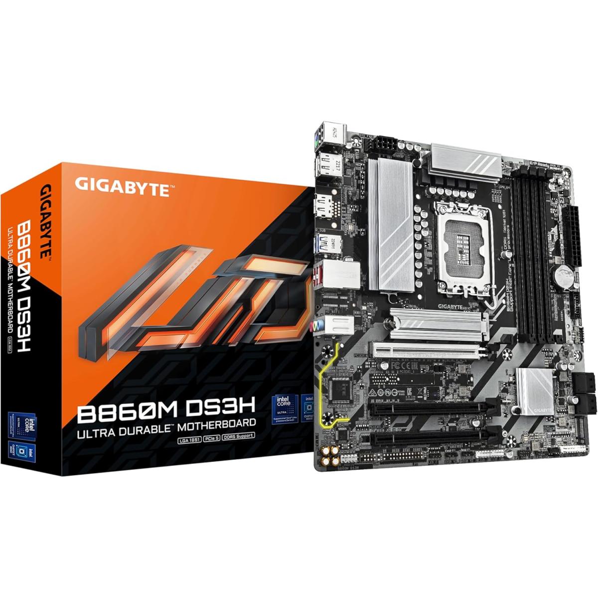GIGABYTE B860M DS3H Intel Core Ultra (Series 2), LGA 1851/DDR5/PCIe 5.0/2xM.2 - mATX Gaming MotherBoard | B860M DS3H | GIGABYTE B860M DS3H Intel Core Ultra (Series 2), LGA 1851/DDR5/PCIe 5.0/2xM.2 - mATX Gaming MotherBoard | B860M DS3H |