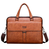 Jeep Buluo High Quality Leather Laptop Bag 15.6"