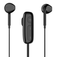 WiWU BE313 Bluetooth Wired Earphone with strong Magnetic Clamp Sports Earbuds Stereo Sound HiFi Wired Headphone with Mic Up to 11 Hours - Black