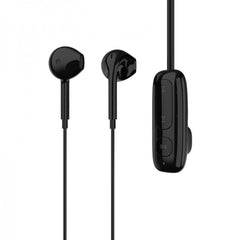 WiWU BE313 Bluetooth Wired Earphone with strong Magnetic Clamp Sports Earbuds Stereo Sound HiFi Wired Headphone with Mic Up to 11 Hours - Black