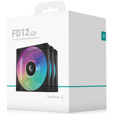 Deepcool Fd12 Argb 120mm Fan Speed: 400~2050 Rpm Airflow: 63.6 Cfmfan Air Pressure: 2.56 Mmaq Fan Conneor: 4 Pin Pwm Hydro Bearing, Pack Of 3, Black - CompuMe