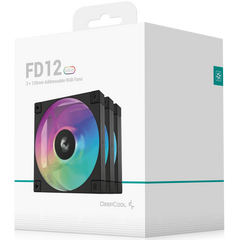 Deepcool Fd12 Argb 120mm Fan Speed: 400~2050 Rpm Airflow: 63.6 Cfmfan Air Pressure: 2.56 Mmaq Fan Conneor: 4 Pin Pwm Hydro Bearing, Pack Of 3, Black