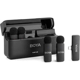 Boya By V4u Wireless Lavalier Microphone For Iphone 15/16 Series Type C Smartphone With Charging Case, 4 Channel Mono Output, Omnidireional Noise Cancelling Lapel Mic For Video Recording Podcast