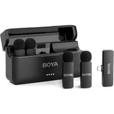 BOYA BY-V4U Wireless Lavalier Microphone for iPhone 15/16 Series Type C Smartphone with Charging Case, 4-Channel Mono Output, Omnidirectional Noise Cancelling Lapel Mic for Video Recording Podcast