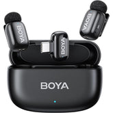 BOYA Mini-14 Wireless Lavalier Microphone for Android/Tablets/PC with USB C Plug,Noise Reduction,30H Battery Life with Charging Case,AI Voice Changer,Lapel Microphone Wireless for Video Recording Podcast Type-C