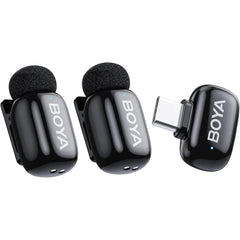 BOYA Mini-23 Wireless Lavalier Microphone for Android/iPhone 15/16,USB-C Plug & Play, 328ft 6H Battery, 3-Level AI Noise Reduction,AI Voice Changer for YouTube/TikTok/Recording (2TX+1RX,No Charging Case)